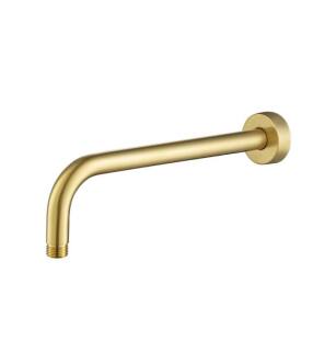 Flusso HS1002SASB 12" Wall Mount Round Shower Arm With Flange in Satin Brass PVD