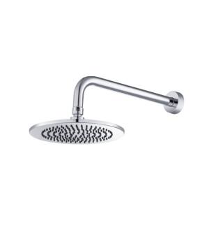 Flusso HS1002WCP 8" Solid Brass Rainhead With 12" Wall Mount Shower Arm in Chrome