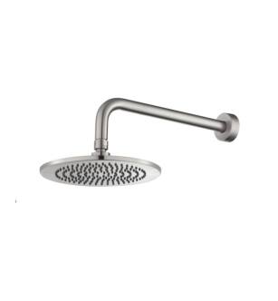 Flusso HS1002WBN 8" Solid Brass Rainhead With 12" Wall Mount Shower Arm in Brushed Nickel PVD