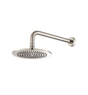 Flusso HS1002WPN 8" Solid Brass Rainhead With 12" Wall Mount Shower Arm in Polished Nickel PVD