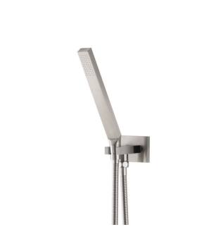 Flusso HS1003BN Hand Shower Set With Wall Elbow, Holder and Hose in Brushed Nickel PVD