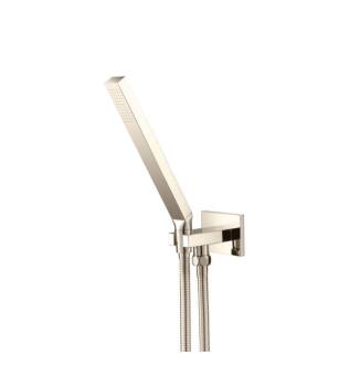 Flusso HS1003PN Hand Shower Set With Wall Elbow, Holder and Hose in Polished Nickel PVD