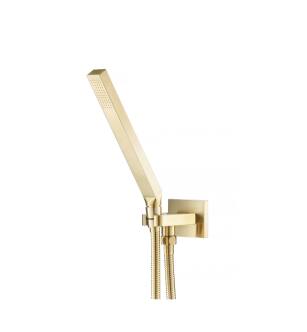 Flusso HS1003SB Hand Shower Set With Wall Elbow, Holder and Hose in Satin Brass PVD