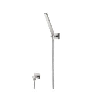 Flusso HS1006BN Hand Shower Set With Wall Elbow, Holder and Hose in Brushed Nickel PVD