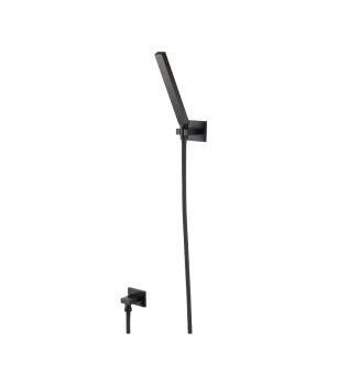 Flusso HS1006MB Hand Shower Set With Wall Elbow, Holder and Hose in Matte Black