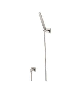 Flusso HS1008BN Hand Shower Set With Wall Elbow, Holder and Hose in Brushed Nickel PVD