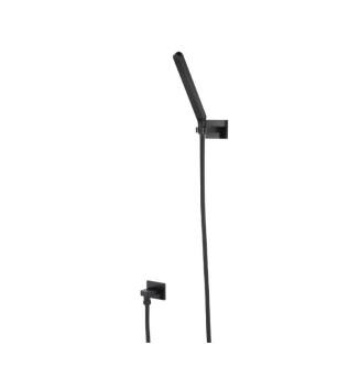 Flusso HS1008MB Hand Shower Set With Wall Elbow, Holder and Hose in Matte Black