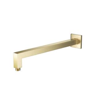 Flusso HS1011SASB 16" Wall Mount Square Shower Arm With Flange in Satin Brass PVD