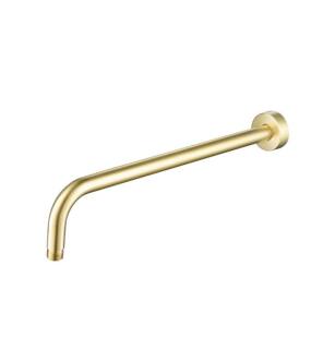Flusso HS1012SASB 16" Wall Mount Round Shower Arm With Flange in Satin Brass PVD
