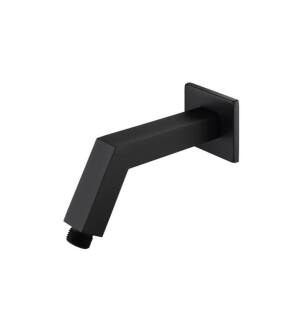 Flusso HS1020MB 7" Square Shower Arm With Flange With Flange in Matte Black