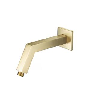 Flusso HS1020SB 7" Square Shower Arm With Flange With Flange in Satin Brass PVD