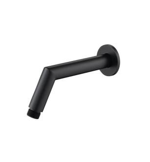 Flusso HS1030MB 7" Round Shower Arm With Flange With Flange in Matte Black