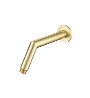 Flusso HS1030SB 7" Round Shower Arm With Flange With Flange in Satin Brass PVD