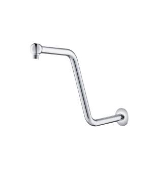 Flusso HS1030SCP 14" Round S-Shaped Shower Arm With Flange in Chrome