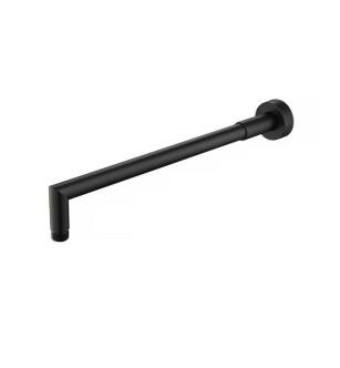 Flusso HS1040MB 16" Wall Mount Round Shower Arm With Flange in Matte Black