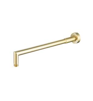 Flusso HS1040SB 16" Wall Mount Round Shower Arm With Flange in Satin Brass PVD