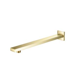 Flusso HS1050SB 15" Wall Mount Shower Arm With Flange in Satin Brass PVD