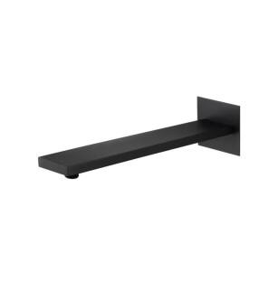 Flusso HS1060MB 16" Wall Mount Shower Arm With Flange in Matte Black