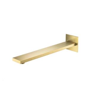 Flusso HS1060SB 16" Wall Mount Shower Arm With Flange in Satin Brass PVD