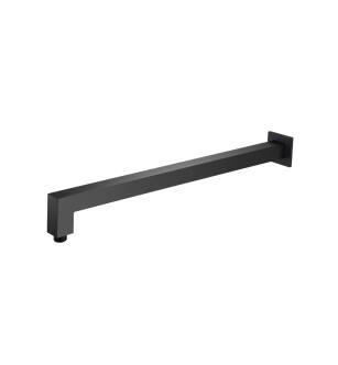 Flusso HS1080MB 20" Wall Mount Square Shower Arm With Flange in Matte Black
