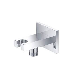 Flusso HS8006CP Wall Elbow With Holder Combo in Chrome