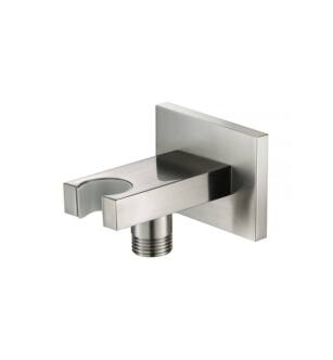 Flusso HS8006BN Wall Elbow With Holder Combo in Brushed Nickel PVD