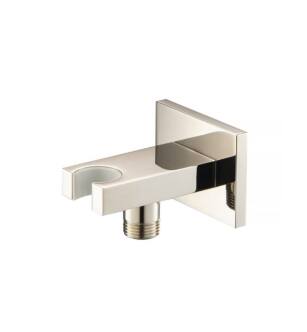 Flusso HS8006PN Wall Elbow With Holder Combo in Polished Nickel PVD