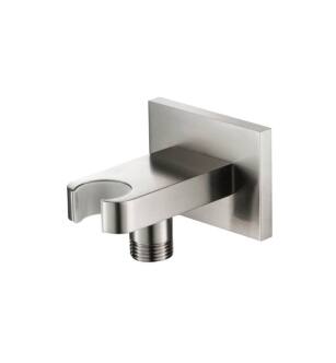 Flusso HS8007BN Wall Elbow With Holder Combo in Brushed Nickel PVD