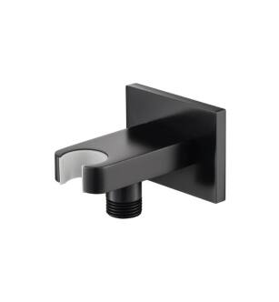 Flusso HS8007MB Wall Elbow With Holder Combo in Matte Black