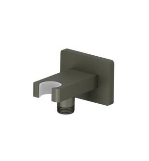 Flusso HS8007GMG Wall Elbow With Holder Combo in Gun Metal Gray
