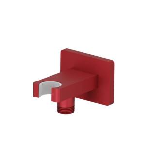 Flusso HS8007CR Wall Elbow With Holder Combo in Crimson