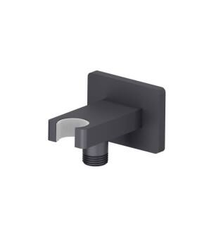 Flusso HS8007DG Wall Elbow With Holder Combo in Dark Gray
