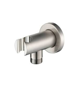 Flusso HS8008BN Wall Elbow With Holder in Brushed Nickel PVD