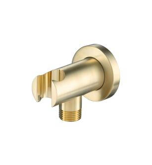 Flusso HS8008SB Wall Elbow With Holder in Satin Brass PVD