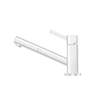 Flusso K.1000GW Smallie Stainless Steel Kitchen Faucet With Pull Out in Gloss White