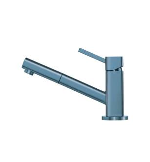 Flusso K.1000BP Smallie Stainless Steel Kitchen Faucet With Pull Out in Blue Platinum