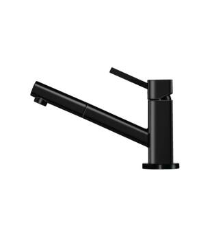 Flusso K.1000GB Smallie Stainless Steel Kitchen Faucet With Pull Out in Gloss Black