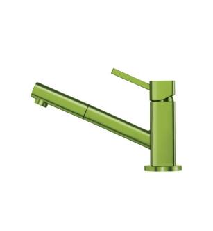 Flusso K.1000IG Smallie Stainless Steel Kitchen Faucet With Pull Out in Flusso Green