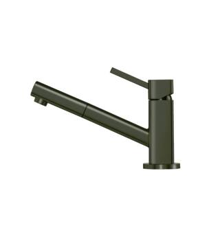 Flusso K.1000DGR Smallie Stainless Steel Kitchen Faucet With Pull Out in Dark Green