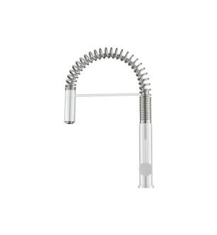 Flusso K.1230GW Dixie Semi-Professional Dual Spray Stainless Steel Kitchen Faucet With Pull Out in Gloss White