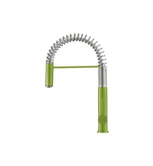 Flusso K.1230IG Dixie Semi-Professional Dual Spray Stainless Steel Kitchen Faucet With Pull Out in Flusso Green