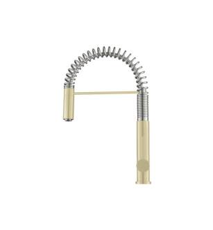 Flusso K.1230LT Dixie Semi-Professional Dual Spray Stainless Steel Kitchen Faucet With Pull Out in Light Tan