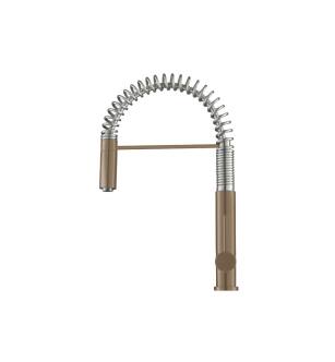 Flusso K.1230DT Dixie Semi-Professional Dual Spray Stainless Steel Kitchen Faucet With Pull Out in Dark Tan