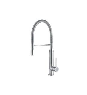 Flusso K.1260GW Glatt Semi-Professional Dual Spray Stainless Steel Kitchen Faucet With Pull Out in Gloss White