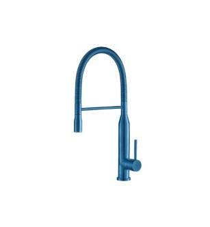 Flusso K.1260SKB Glatt Semi-Professional Dual Spray Stainless Steel Kitchen Faucet With Pull Out in Sky Blue
