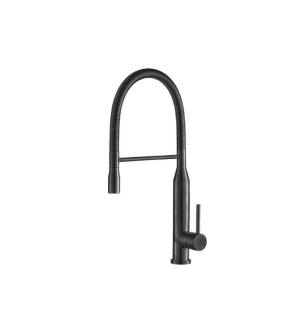 Flusso K.1260GB Glatt Semi-Professional Dual Spray Stainless Steel Kitchen Faucet With Pull Out in Gloss Black