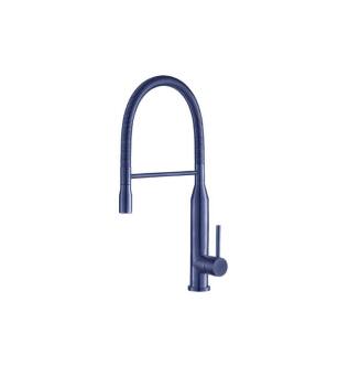 Flusso K.1260NB Glatt Semi-Professional Dual Spray Stainless Steel Kitchen Faucet With Pull Out in Navy Blue
