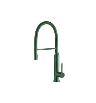 Flusso K.1260LG Glatt Semi-Professional Dual Spray Stainless Steel Kitchen Faucet With Pull Out in Leaf Green