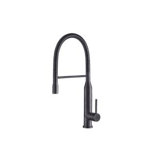 Flusso K.1260DG Glatt Semi-Professional Dual Spray Stainless Steel Kitchen Faucet With Pull Out in Dark Gray