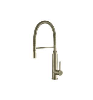 Flusso K.1260LV Glatt Semi-Professional Dual Spray Stainless Steel Kitchen Faucet With Pull Out in Light Verde